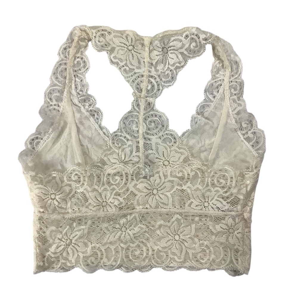 Kimchi Blue lace racerback bralette ivory size S - Picture 2 of 6